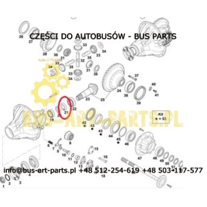 TULEJA DYSTANSOWA ROZPRĘŻNA ŁOŻYSK WAŁKA ATAKU MERCEDES TRAVEGO TOURISMO SETRA S4.. BARYŁKA