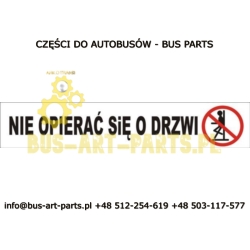 NAKLEJKA NIE OPIERAĆ SIĘ O DRZWI