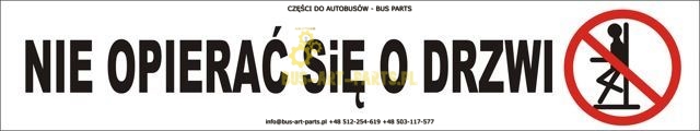 NAKLEJKA NIE OPIERAĆ SIĘ O DRZWI