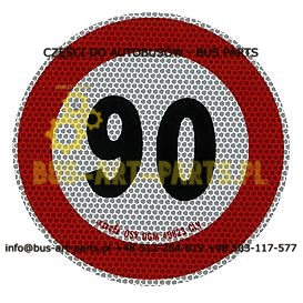 NAKLEJKA 90 KM/H DOPUSZALNA PRĘDKOŚĆ POJAZDU