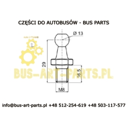 ŚRUBA Z KULKĄ M8 / Q-13 SETRA S4.. MERCEDES TRAVEGO TOURISMO