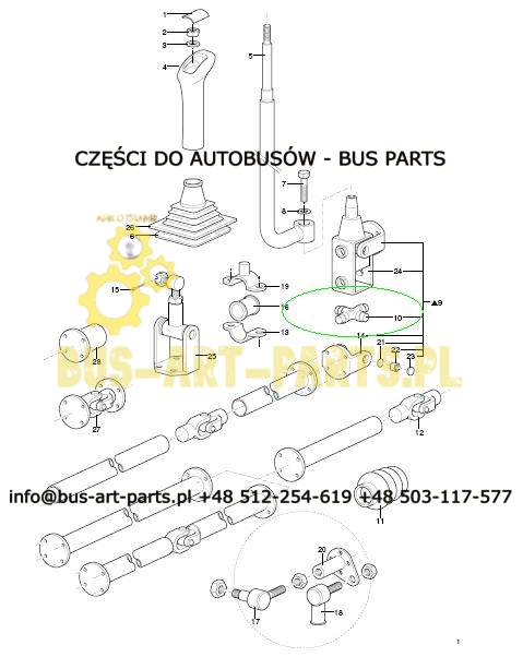 TULEJA PODPORY RURY ZMIANY BIEGÓW BOVA