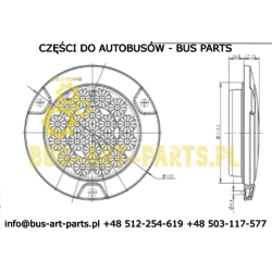 LAMPA TYŁ POZYCJA STOP KIERUNKOWSKAZ BOVA 2002- Q-152/113mm LED DIODOWA 24V