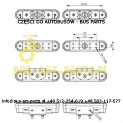 LAMPA DO JAZDY DZIENNEJ LED 12V / 24V 120,5X36,8
