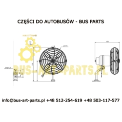 WIATRAK WENTYLATOR 24V 2 BIEGOWY Z OSŁONĄ