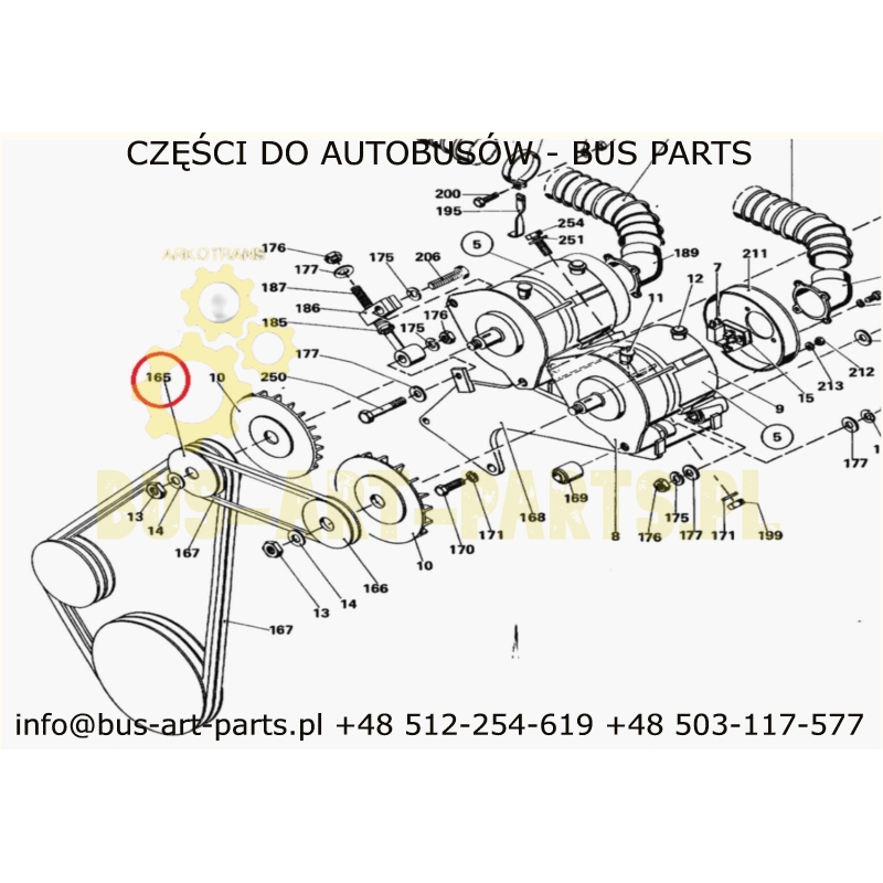 KOŁO PASOWE ALTERNATORA SETRA S315HD HDH S215 EURO 1 DO -95 3-ROWKOWE 3X13AVX FI-117