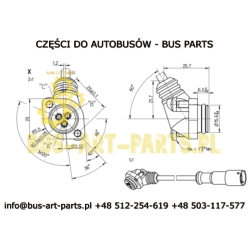 PRZEWÓD CZUJNIKA ZACISKU SETRA MERCEDES BOVA VDL SOLARIS L-2,2M