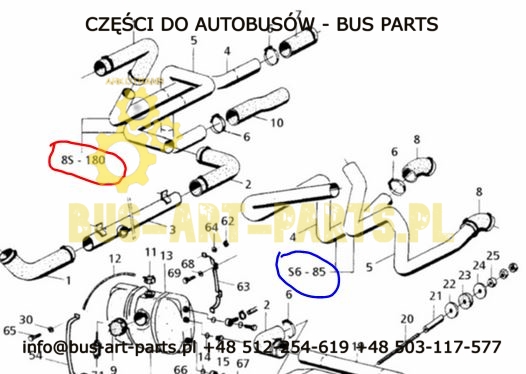RURA CHŁODZENIA INTARDERA RETARDERA BOVA EURO 2 -2002 Q-608-BIEGOWA