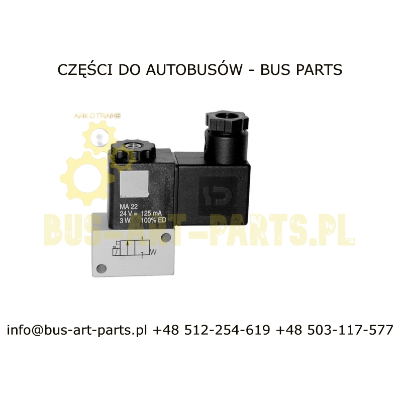ELEKTROZAWÓR PRZELOTOWY NC ZAMKNIĘTY OTWIERAJĄCY PRZYŁĄCZA 1/8" 24V DC