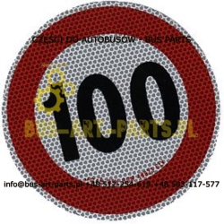 NAKLEJKA 100 KM/H DOPUSZALNA PRĘDKOŚĆ POJAZDU