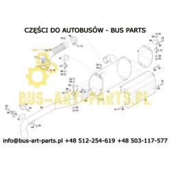 RURA WYDECHOWA  SETRA S315NF S3..NF -2002 EURO 2 OM457HLA POCZATKOWA Z ŁĄCZNIKIEM ELASTYCZNYM