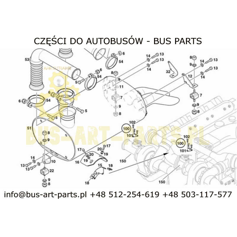 RURA WYDECHOWA SETRA S3.. EURO 2 OD LEWEJ TURBOSPRĘŻARKI DO