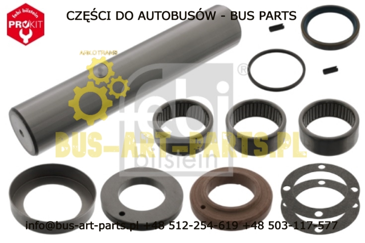 ZESTAW NAPRAWCZY ZWROTNICY SETRA S2.. S215 S3.. S315 S317 S319 HD HDH GT GT-HD UL H Z ŁOŻYSKIEM OPOROWYM ROLKOWYM 45X229 PRZÓD L