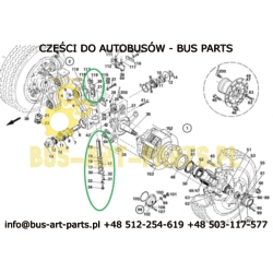 ZESTAW NAPRAWCZY ZWROTNICY SETRA S2.. S215 S3.. S315 S317 S319 HD HDH GT GT-HD UL H Z ŁOŻYSKIEM OPOROWYM ROLKOWYM 45X229 PRZÓD L