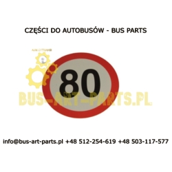 NAKLEJKA 80 KM/H DOPUSZALNA PRĘDKOŚĆ POJAZDU