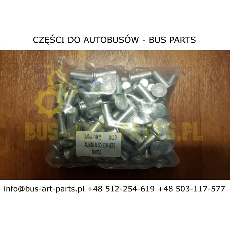 NIT ALUMINIOWY 10X25 KOMPLET 100 SZT. NEOPLAN SETRA