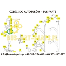 TULEJA SPRĘŻYNY GÓRNEJ DRZWI MERCEDES SETRA NR 25 Z RYSUNKU