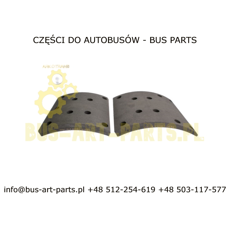 OKŁADZINY HAMULCOWE KOMPLET 410x220 MERCEDES O405 TYŁ MAN A12 TYŁ