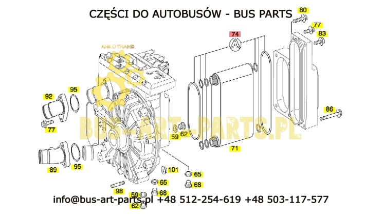 RETRODERA radiator gasket set R123 Sor SOLBUS MERCEDES TOURINO
