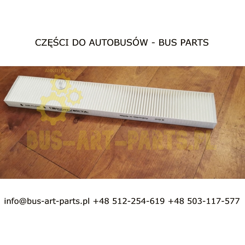 FILTR PRZEDNIEJ NAGRZEWNICY FRONT BOXU SCANIA TOURING HIGER C14-000-472  410X69X20